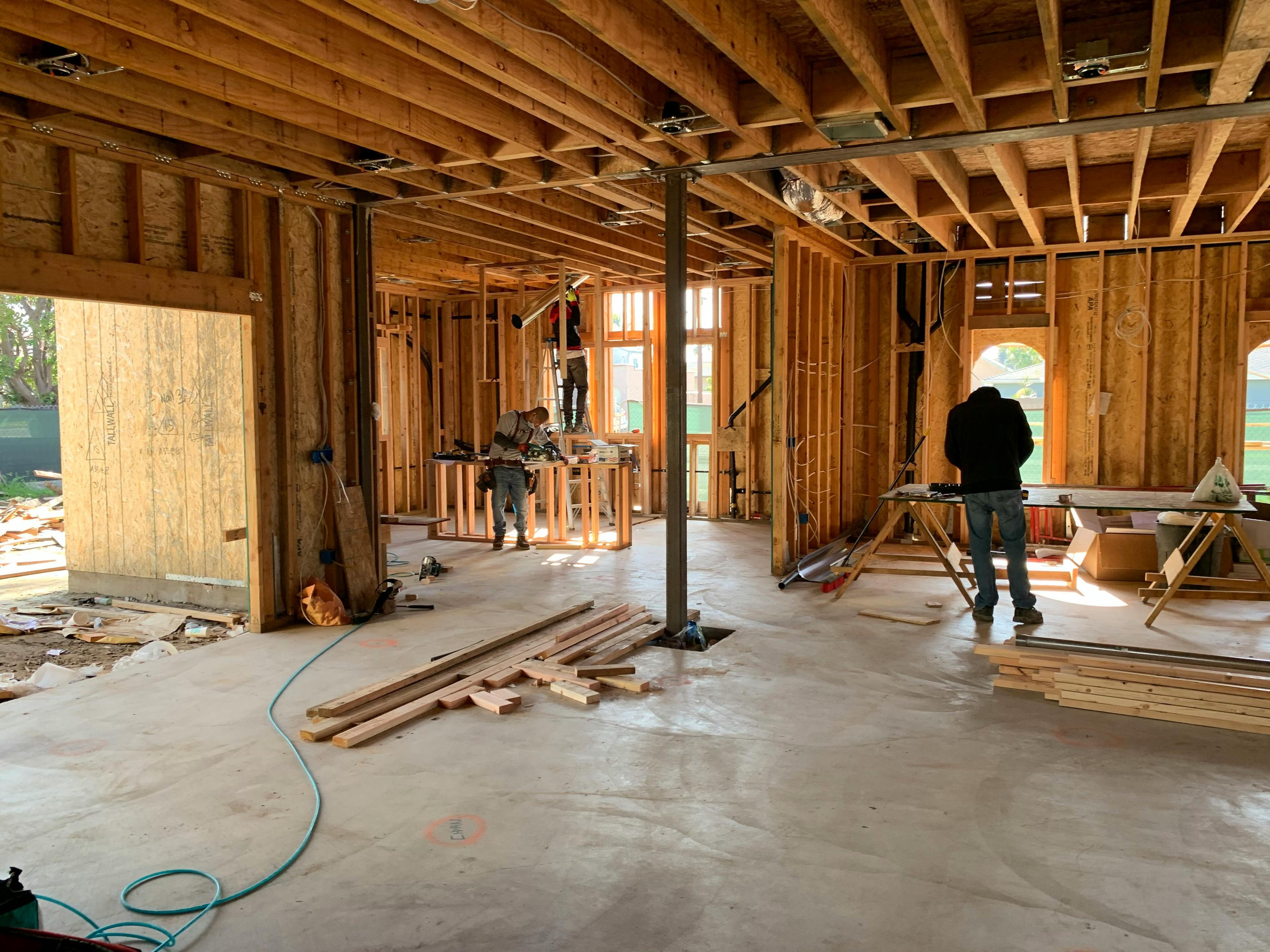 New construction home electrical wiring installation